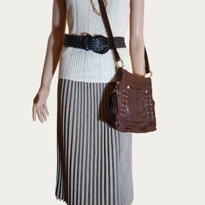 Preppy MARKS AND SPENCER, M & S COLLECTION PLEATED PLAID SKIRT, lightweight